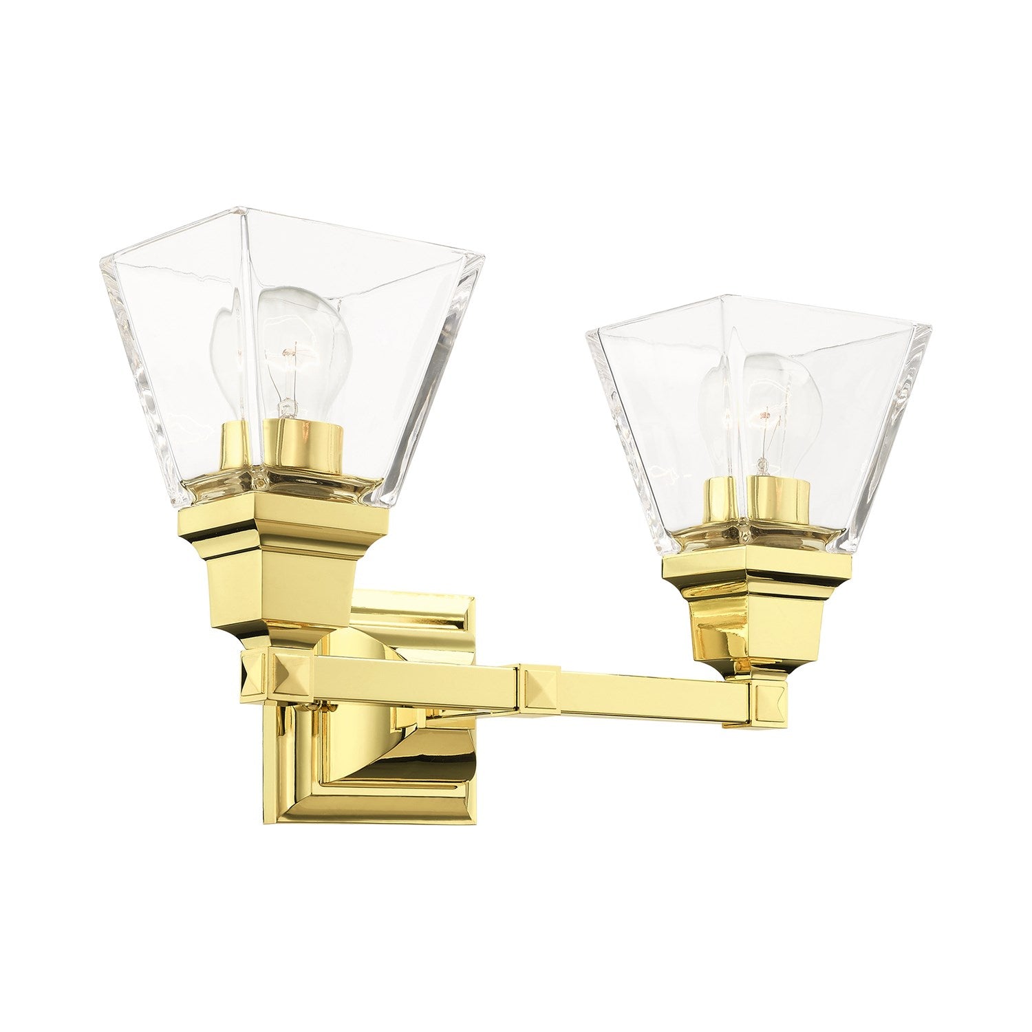 2 Light Polished Brass Bath Vanity