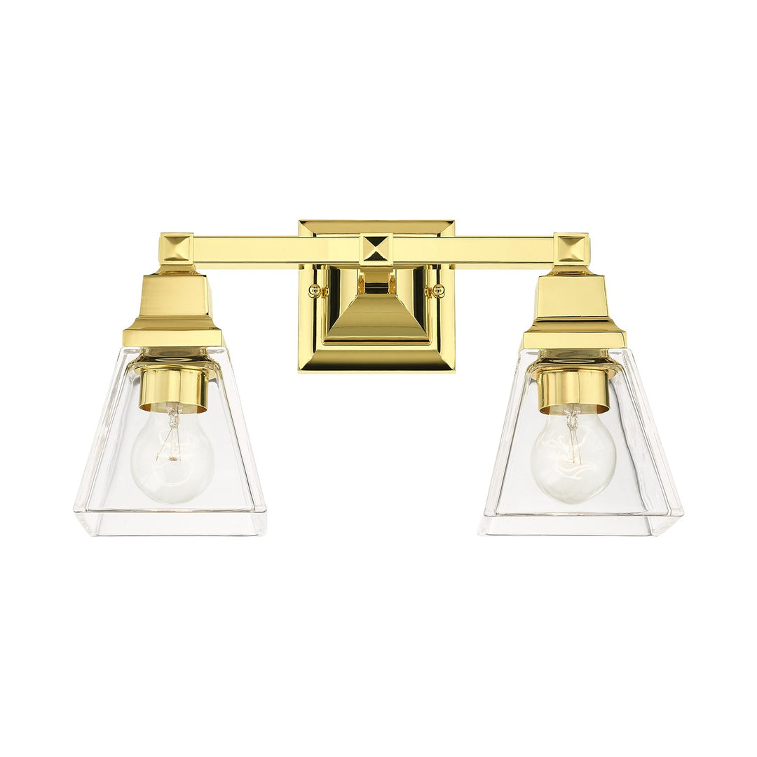 2 Light Polished Brass Bath Vanity
