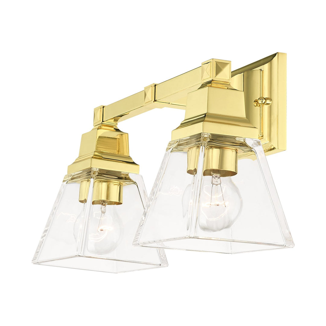 2 Light Polished Brass Bath Vanity