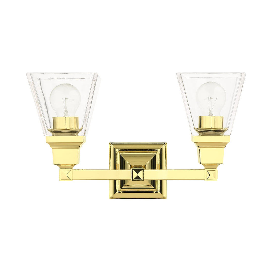 2 Light Polished Brass Bath Vanity