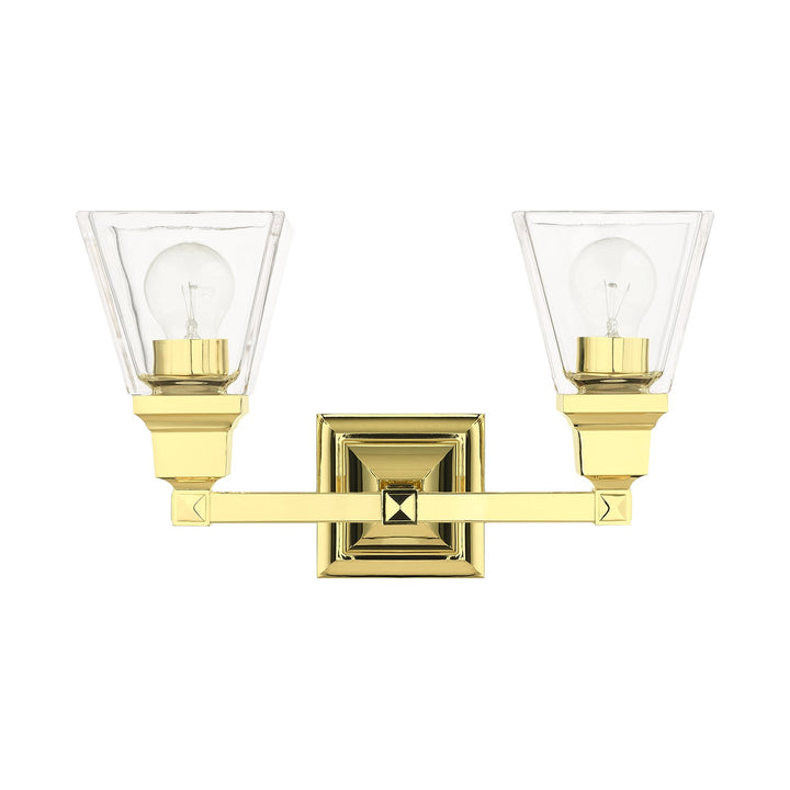 2 Light Polished Brass Bath Vanity