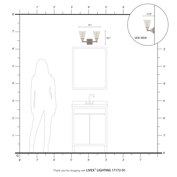 2 Light Brushed Nickel Bath Vanity
