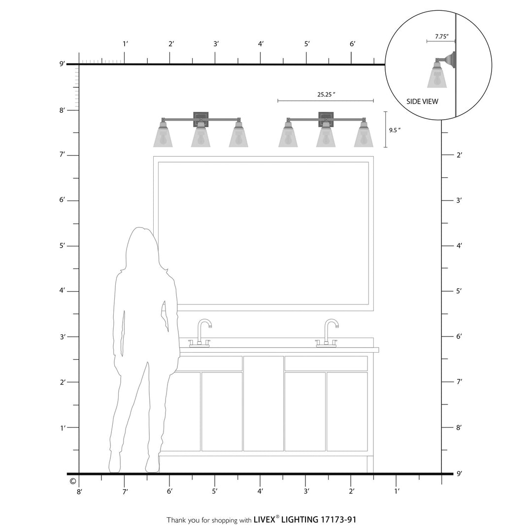 3 Light Brushed Nickel Bath Vanity