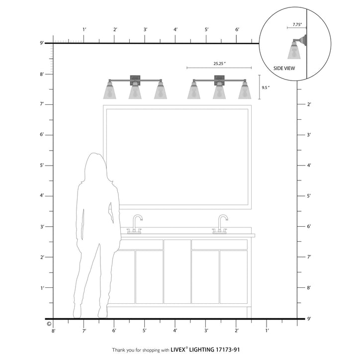 3 Light Brushed Nickel Bath Vanity