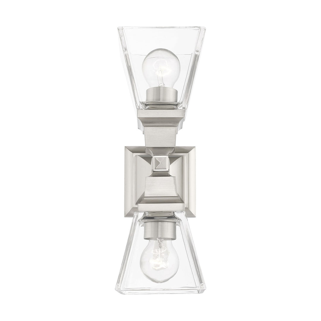 2 Light Brushed Nickel Wall Sconce