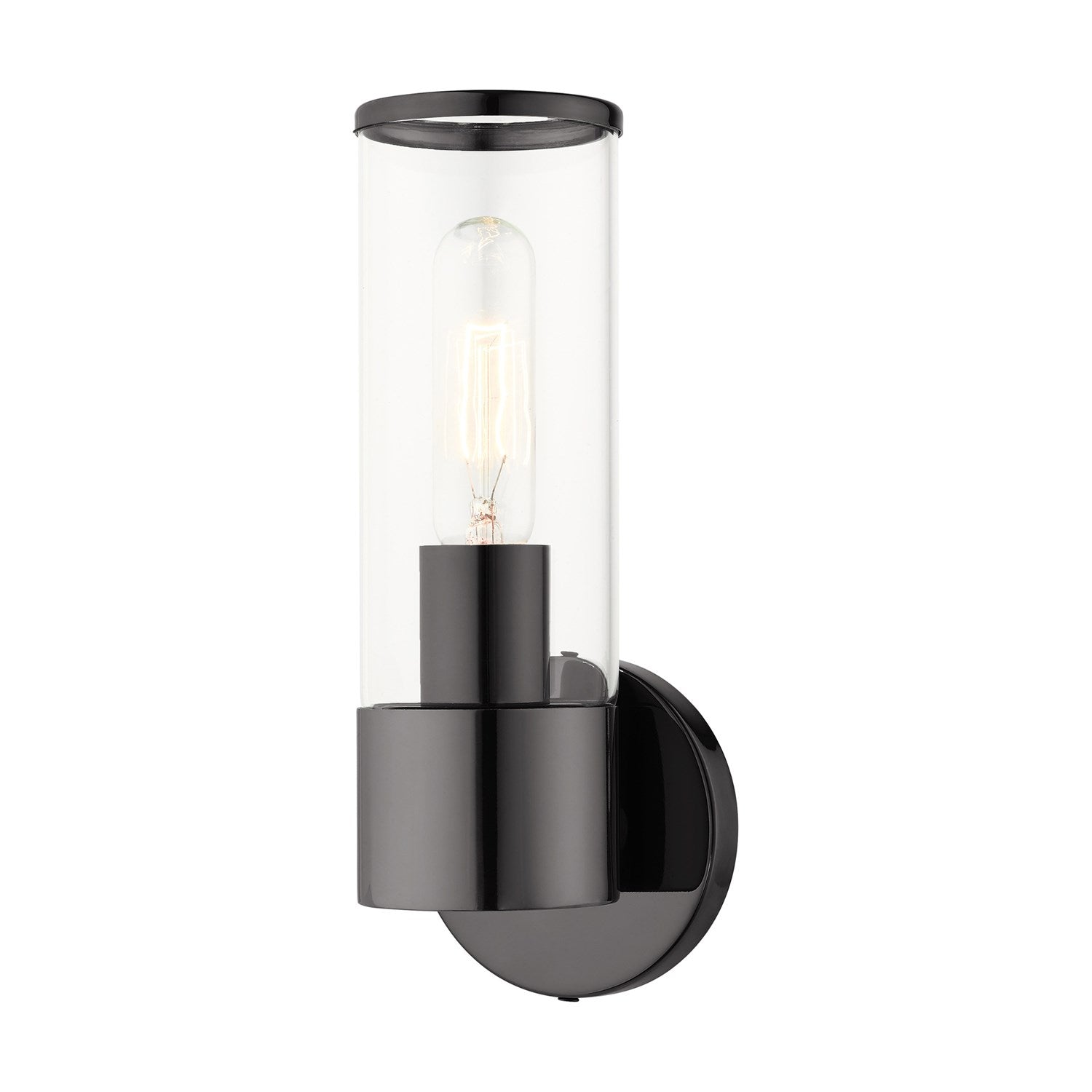 1 Light Black Chrome Ada Single Sconce by Livex Lighting