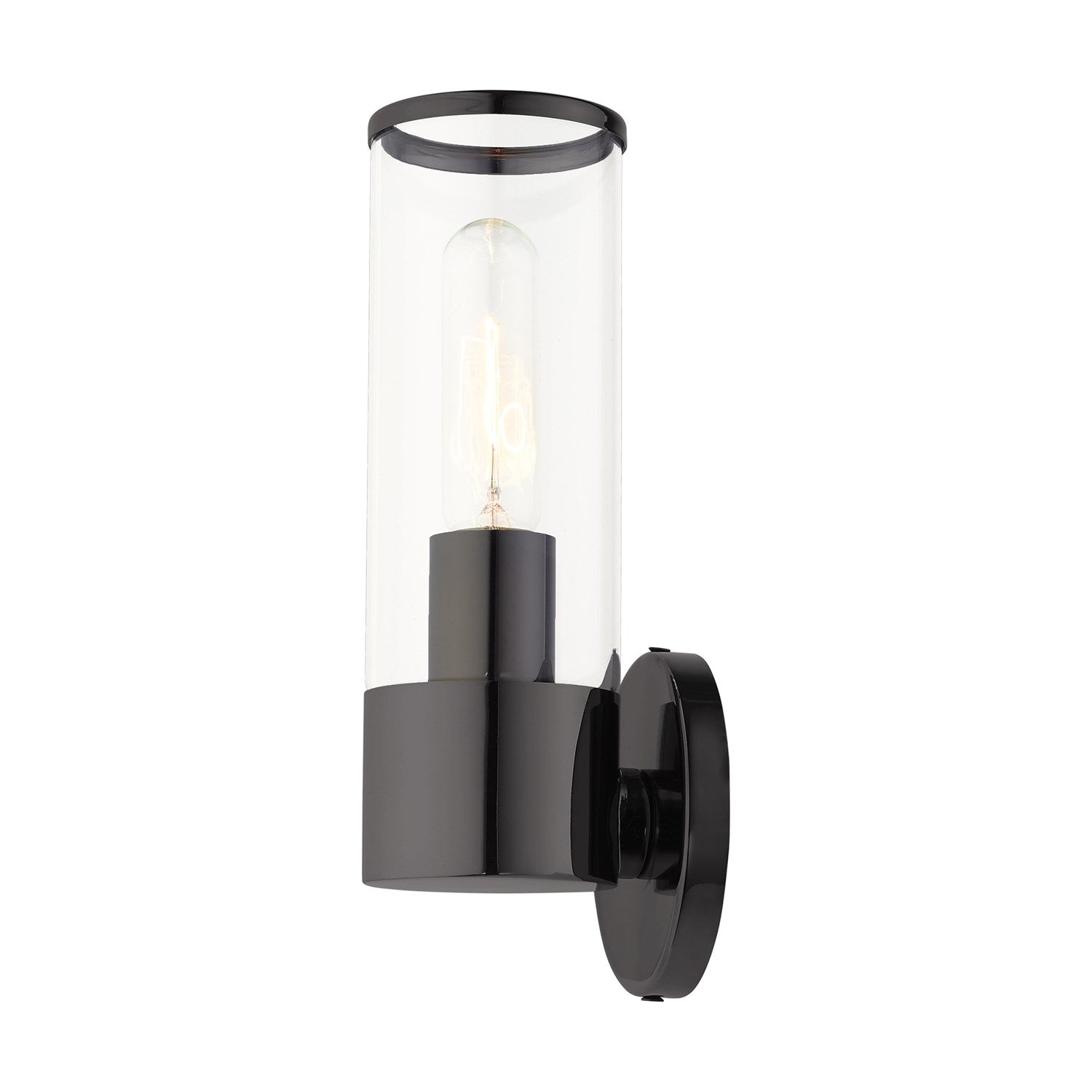 1 Light Black Chrome Ada Single Sconce