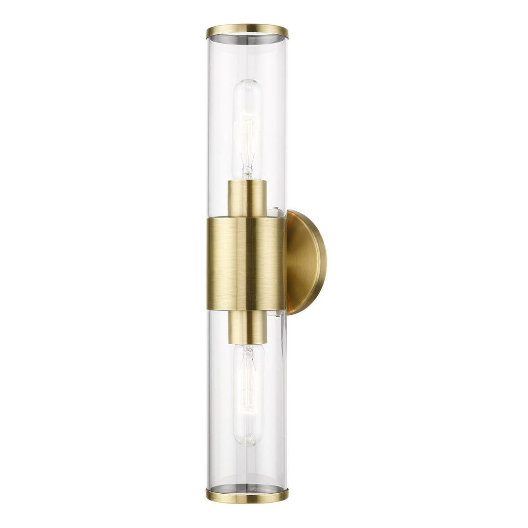 2 Light Antique Brass Davanite Sconce by Livex Lighting