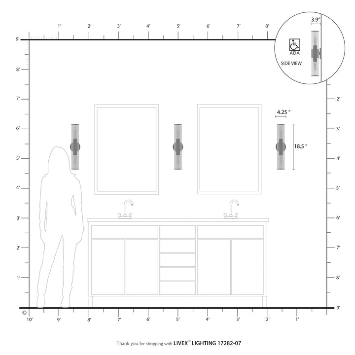 2 Light Bronze Ada Vanity Sconce