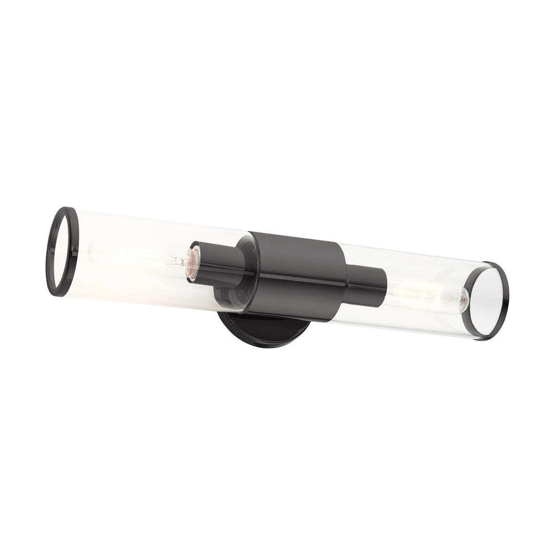 2 Light Black Chrome Ada Vanity Sconce