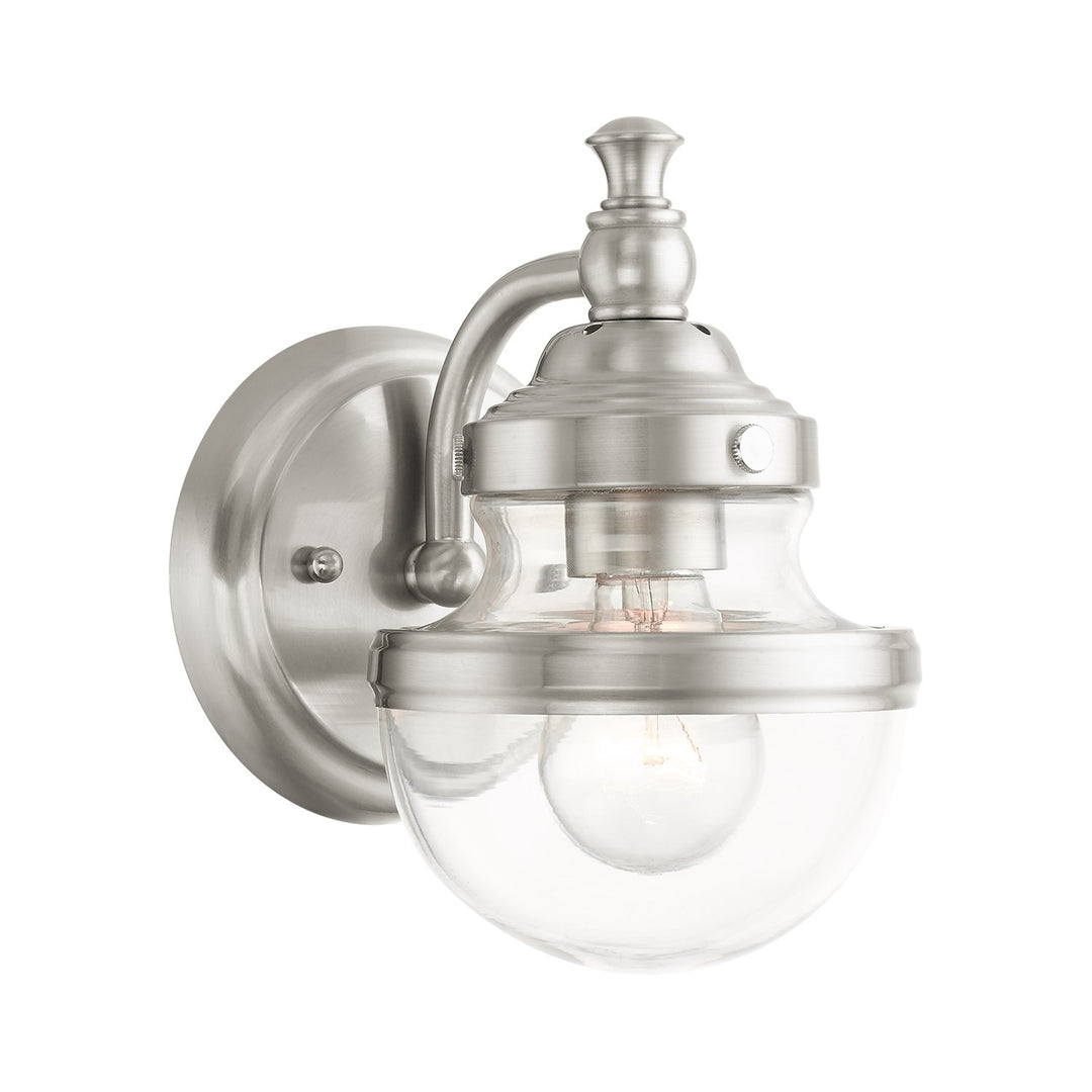 1 Light Brushed Nickel Wall Sconce by Livex Lighting