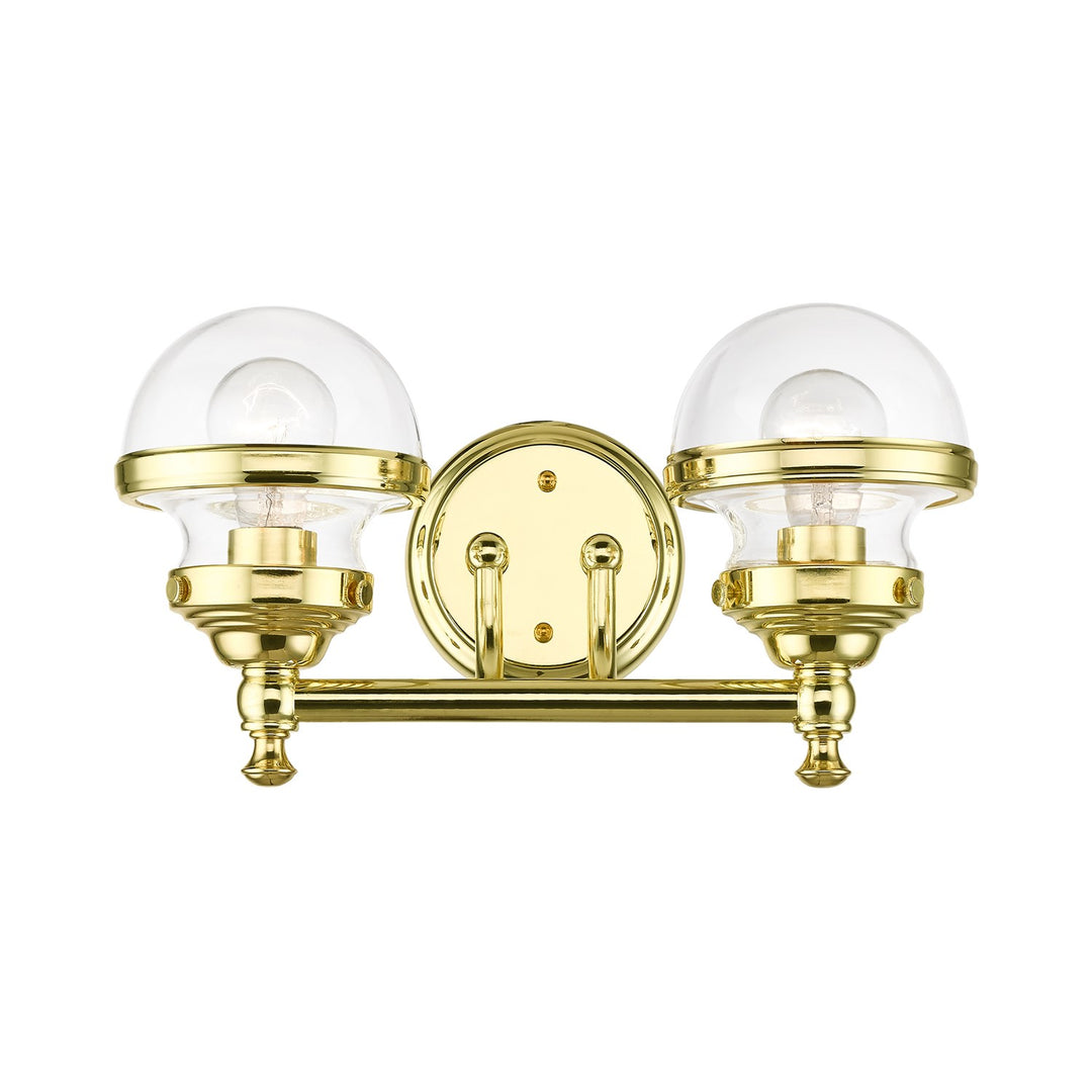 2 Light Polished Brass Vanity Sconce by Livex Lighting