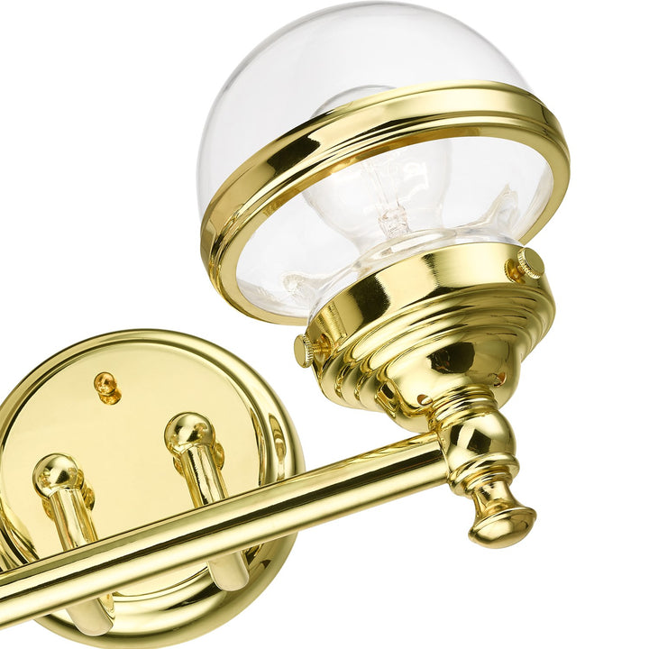 2 Light Polished Brass Vanity Sconce