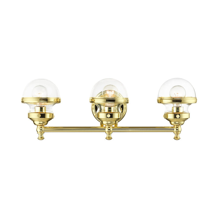 3 Light Polished Brass Bath Vanity by Livex Lighting