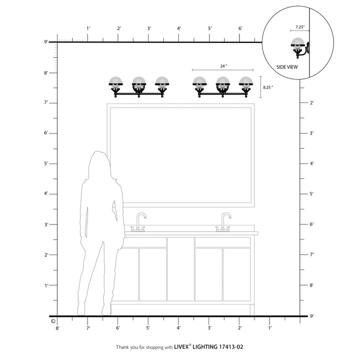 3 Light Polished Brass Bath Vanity