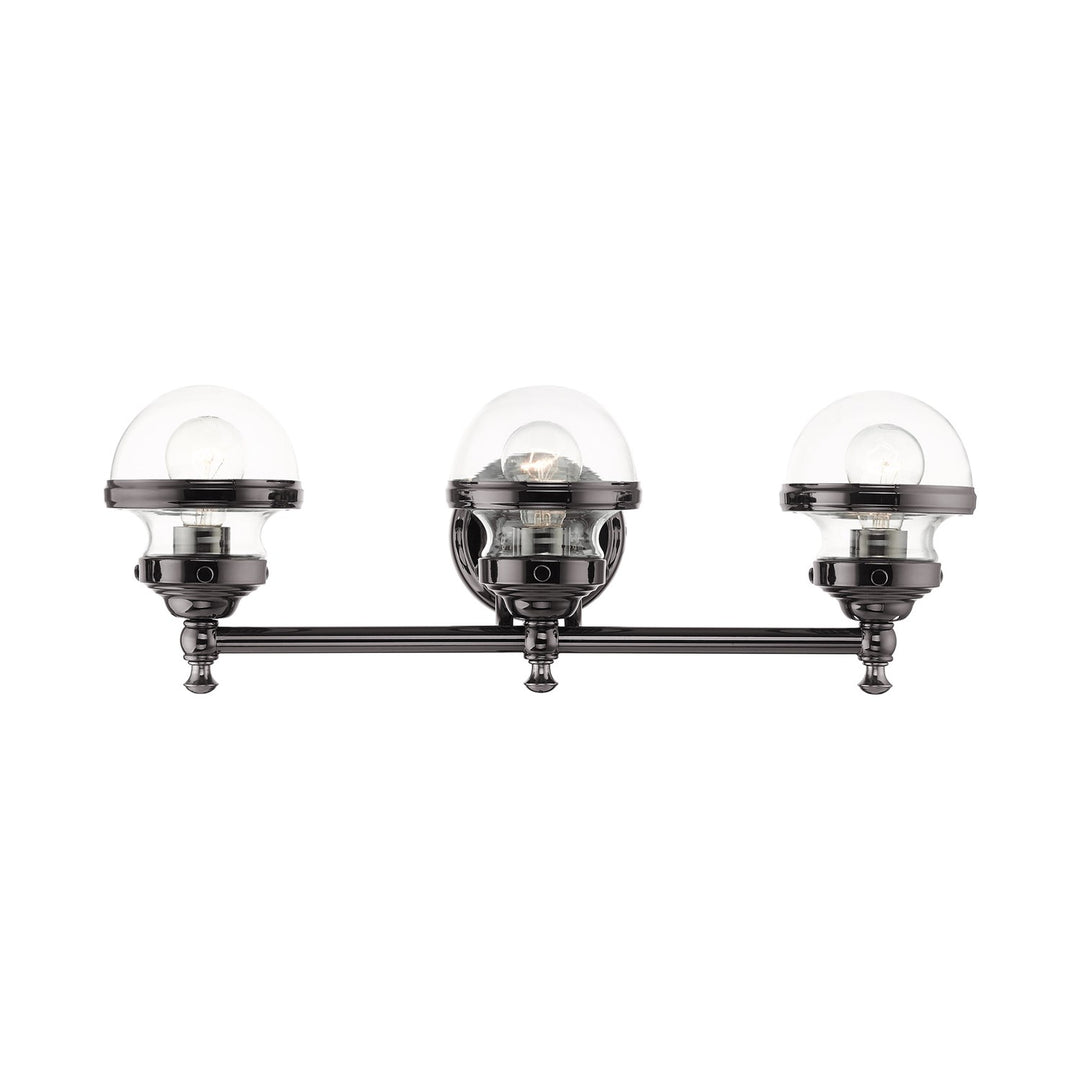 3 Light Polished Black Chrome Bath Vanity by Livex Lighting