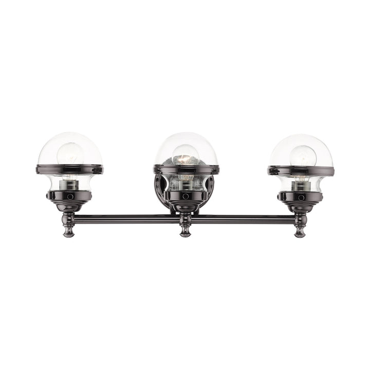 3 Light Polished Black Chrome Bath Vanity by Livex Lighting