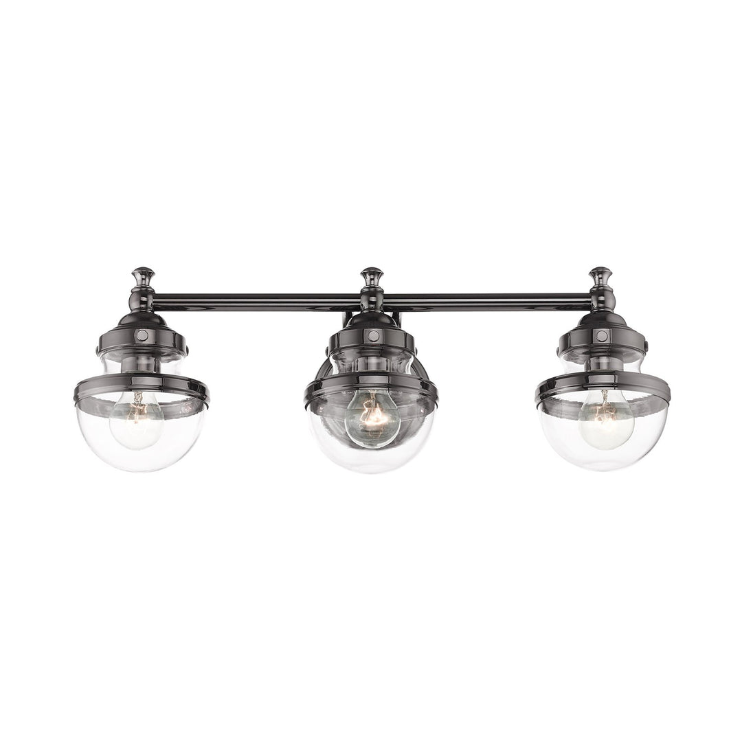3 Light Polished Black Chrome Bath Vanity