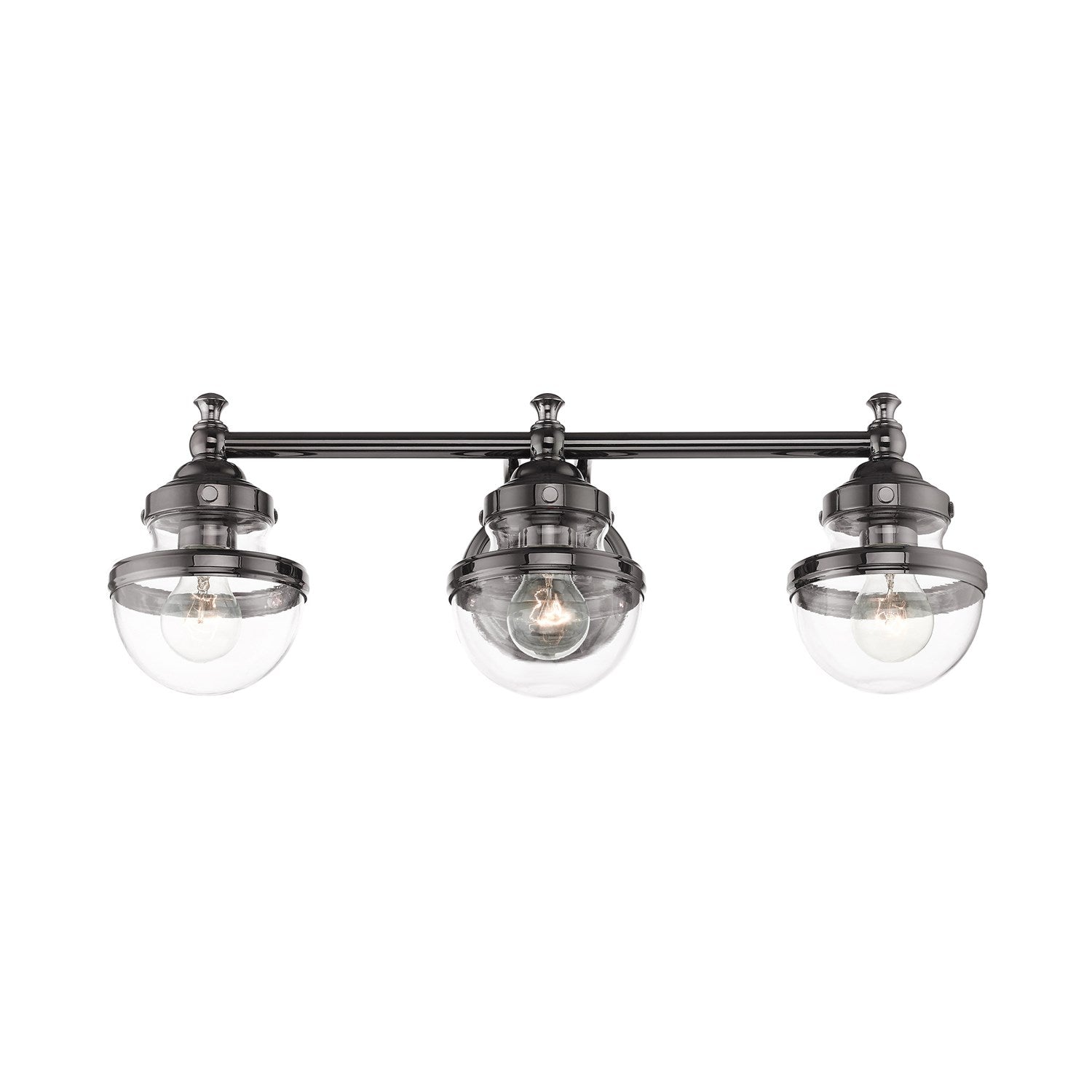 3 Light Polished Black Chrome Bath Vanity