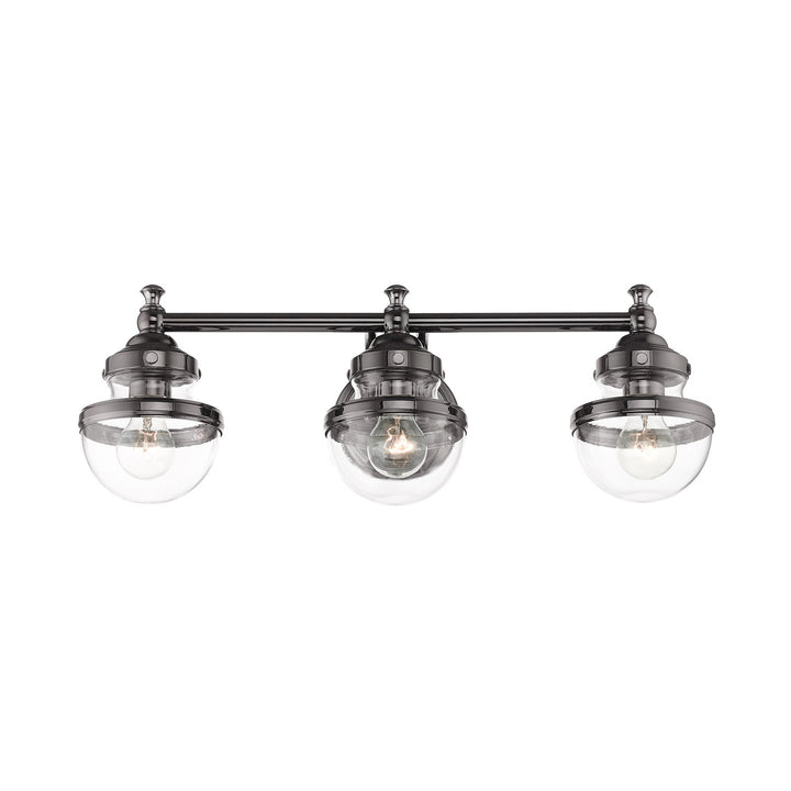 3 Light Polished Black Chrome Bath Vanity