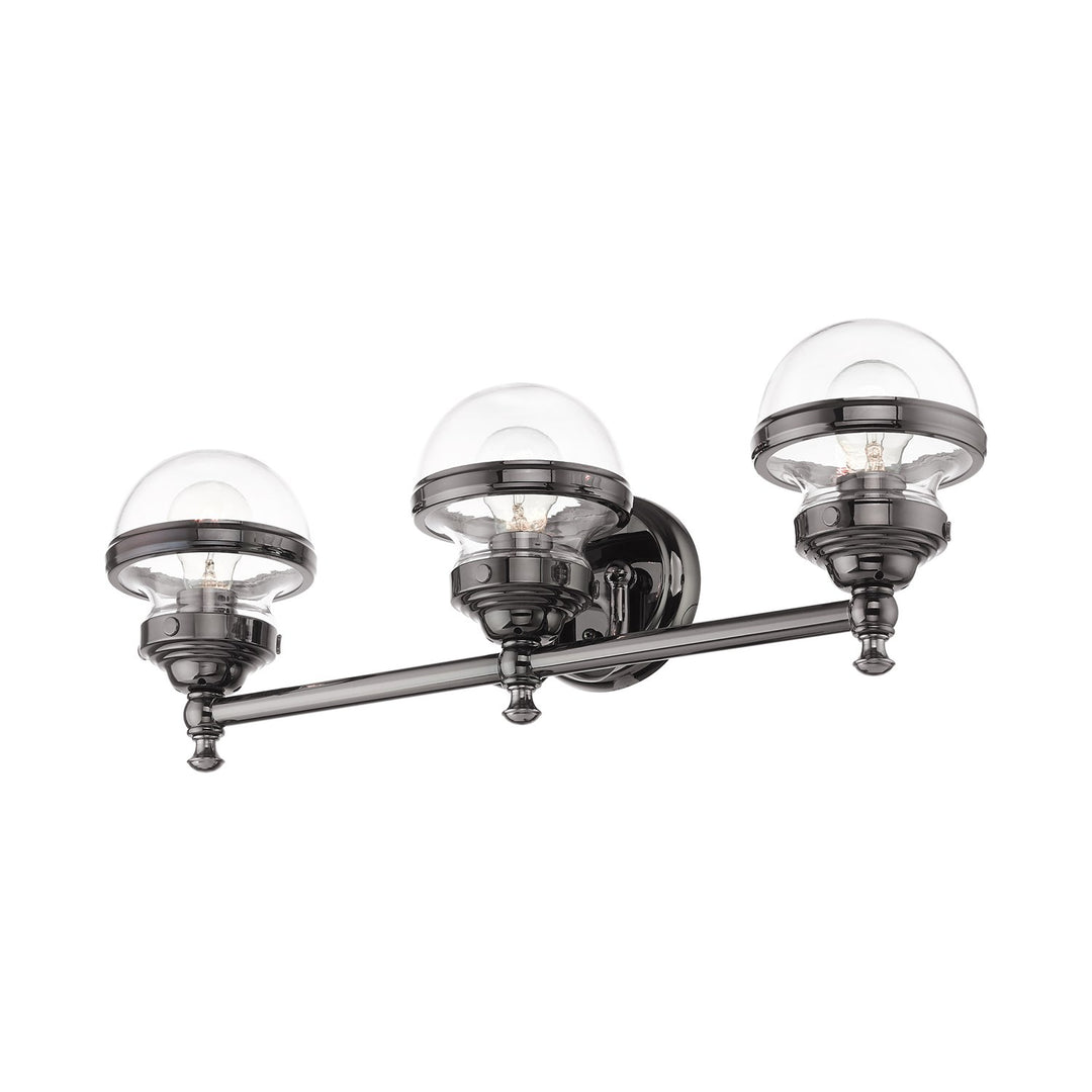 3 Light Polished Black Chrome Bath Vanity