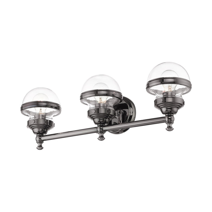 3 Light Polished Black Chrome Bath Vanity
