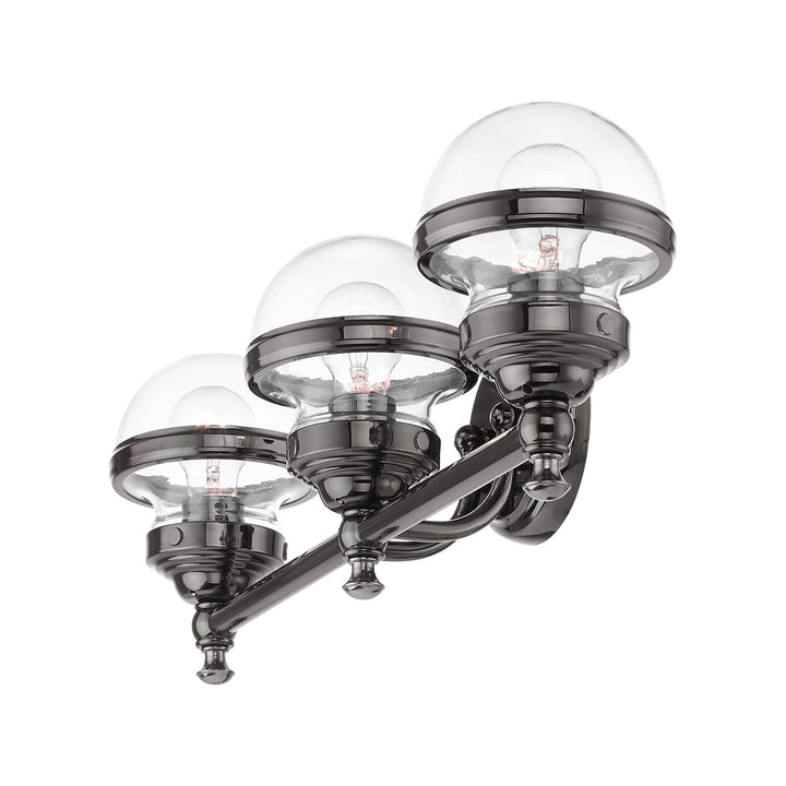 3 Light Polished Black Chrome Bath Vanity