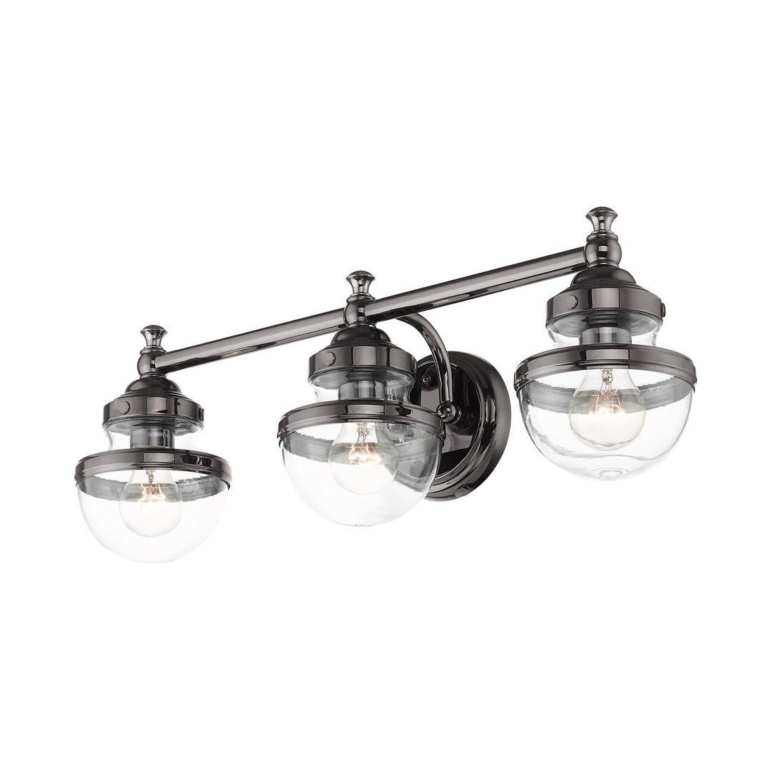 3 Light Polished Black Chrome Bath Vanity