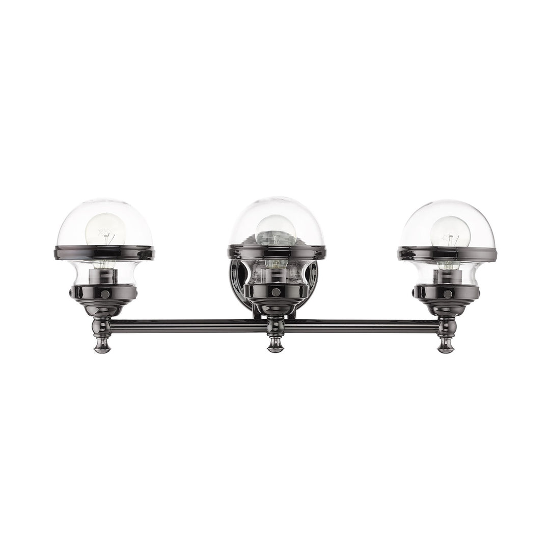 3 Light Polished Black Chrome Bath Vanity