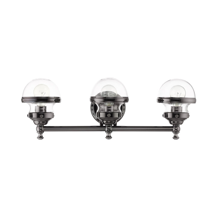 3 Light Polished Black Chrome Bath Vanity