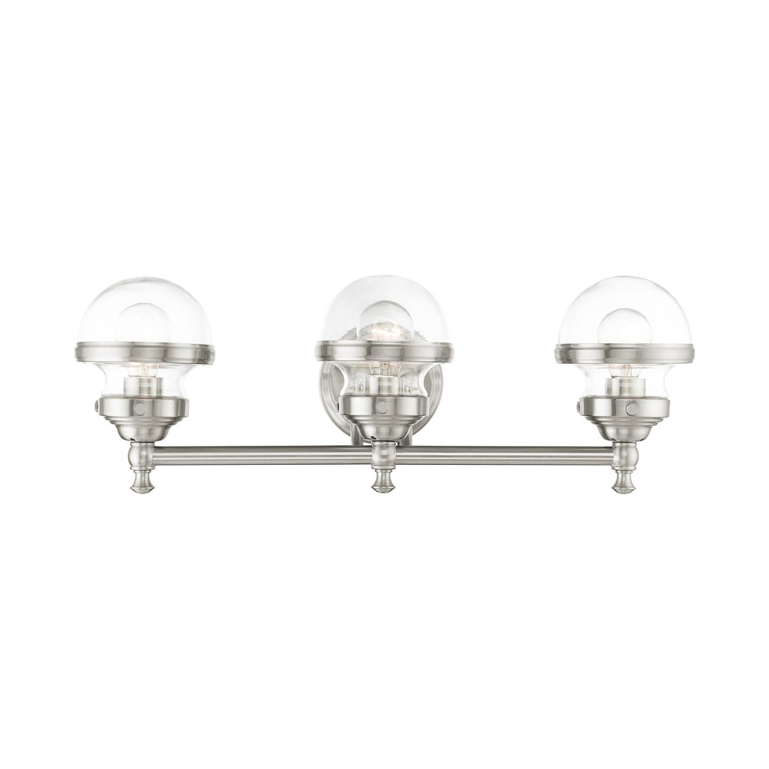 3 Light Brushed Nickel Bath Vanity by Livex Lighting