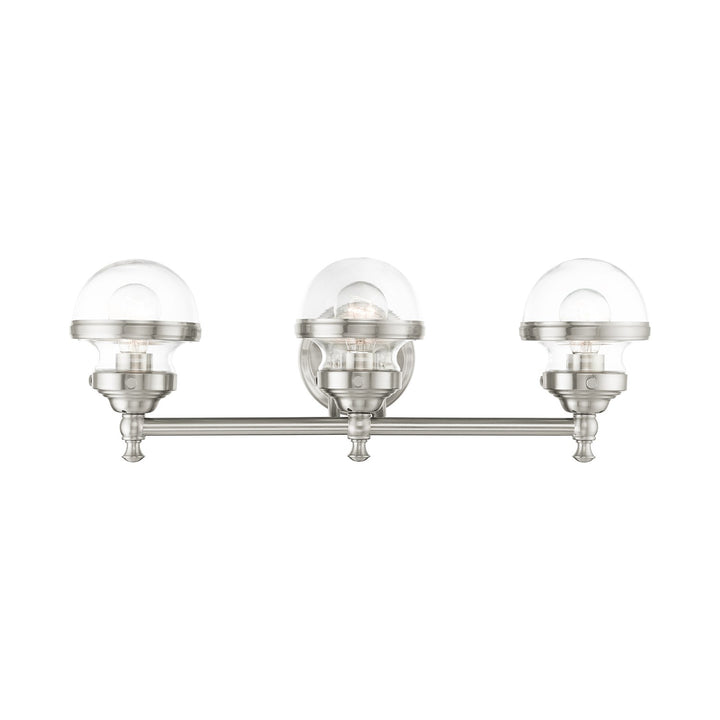 3 Light Brushed Nickel Bath Vanity by Livex Lighting