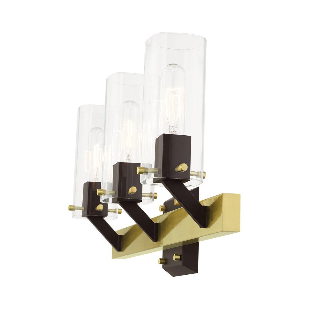 3 Light Satin Brass Vanity Sconce