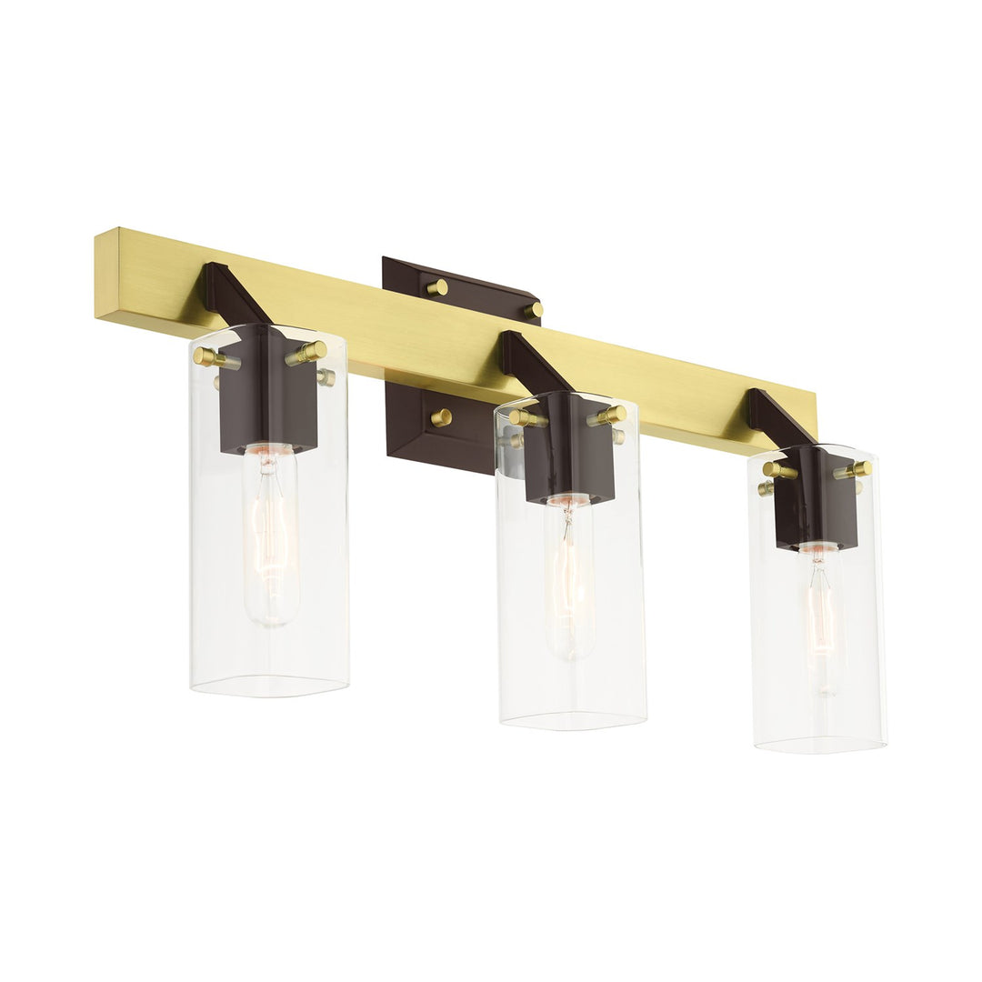 3 Light Satin Brass Vanity Sconce