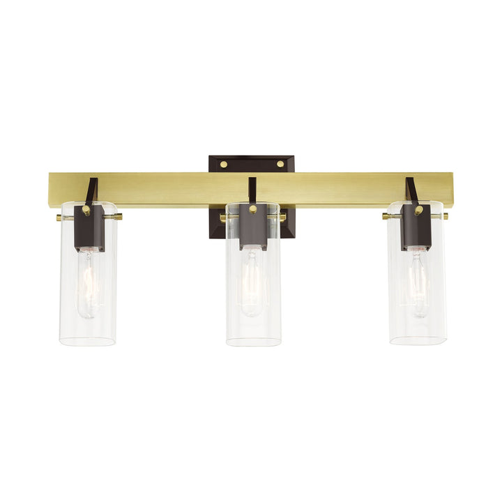 3 Light Satin Brass Vanity Sconce
