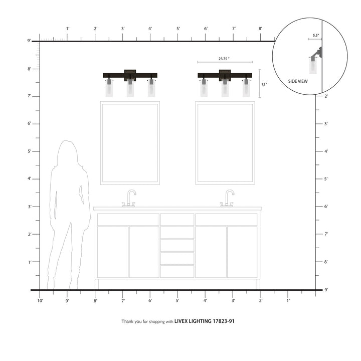 3 Light Brushed Nickel Vanity Sconce