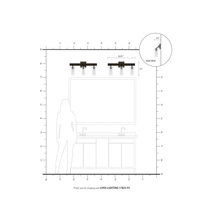 3 Light Brushed Nickel Vanity Sconce
