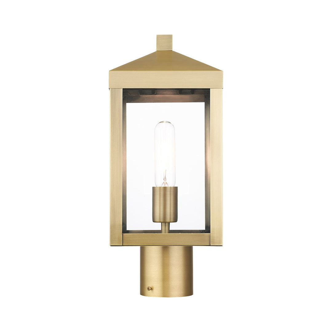 1 Light Antique Brass Outdoor Post Top Lantern