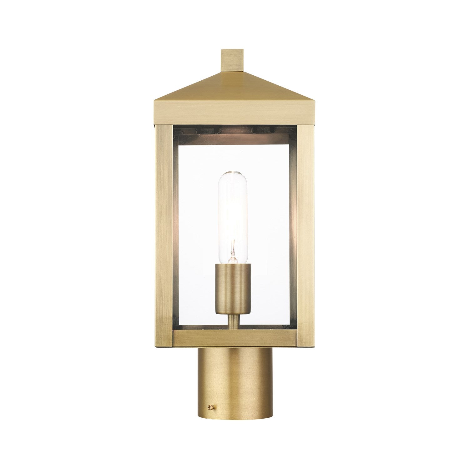 1 Light Antique Brass Outdoor Post Top Lantern