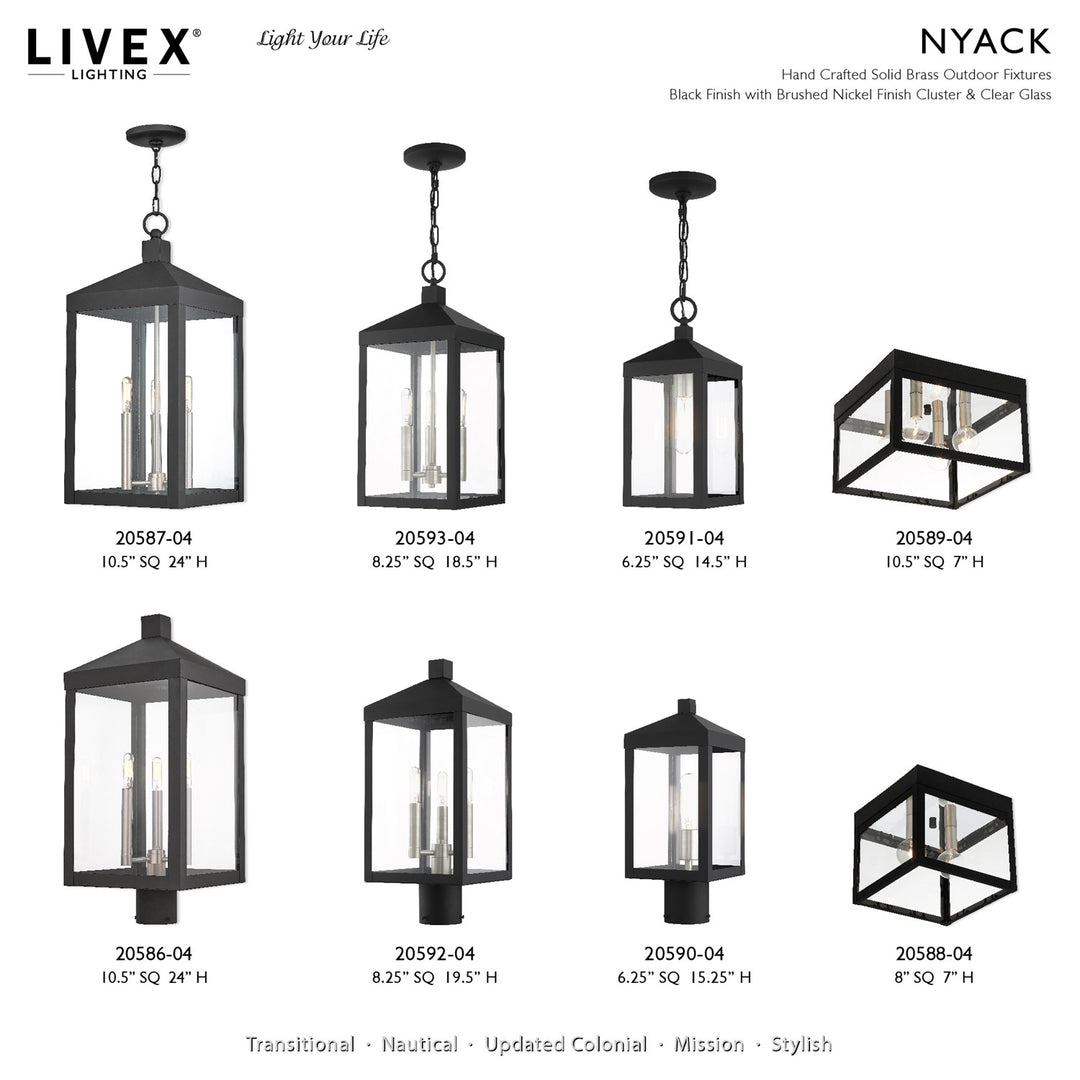 1 Light Black Outdoor Post Top Lantern