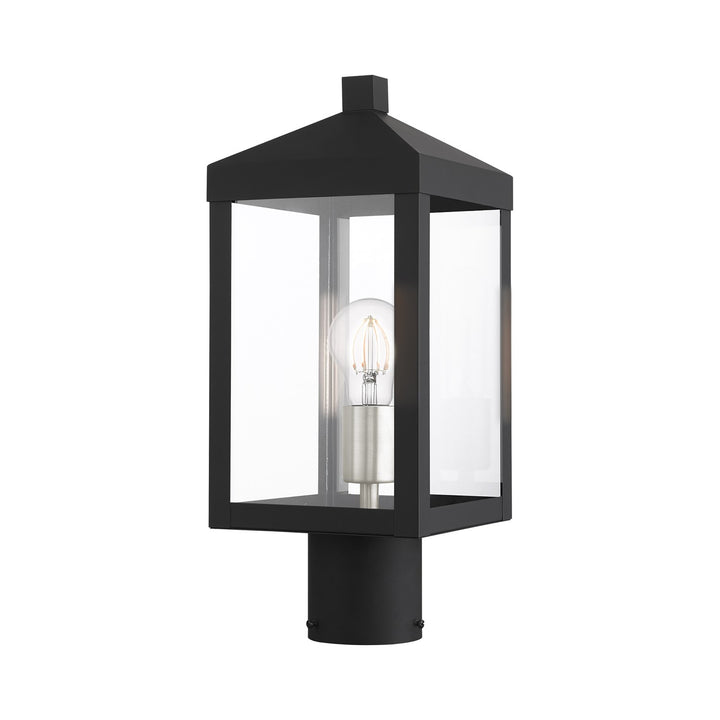 1 Light Black Outdoor Post Top Lantern