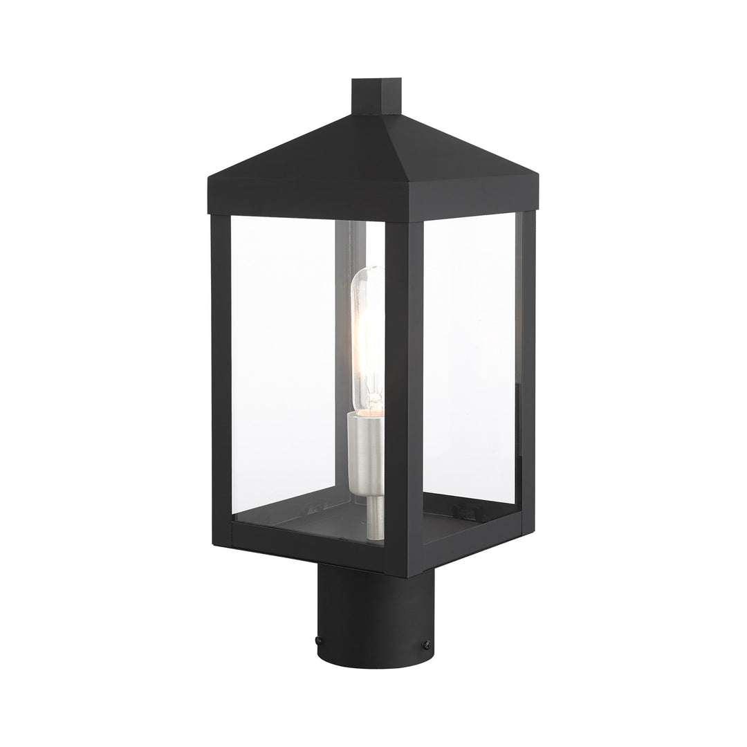 1 Light Black Outdoor Post Top Lantern