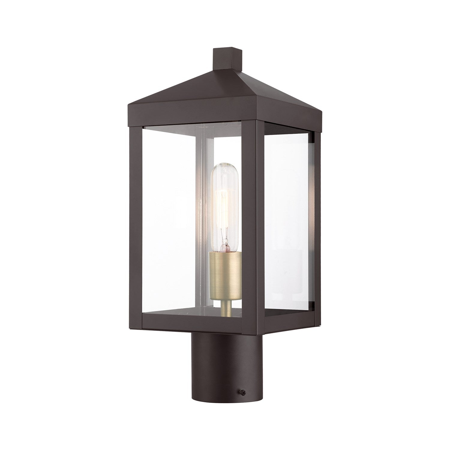 1 Light Bronze Outdoor Post Top Lantern by Livex Lighting