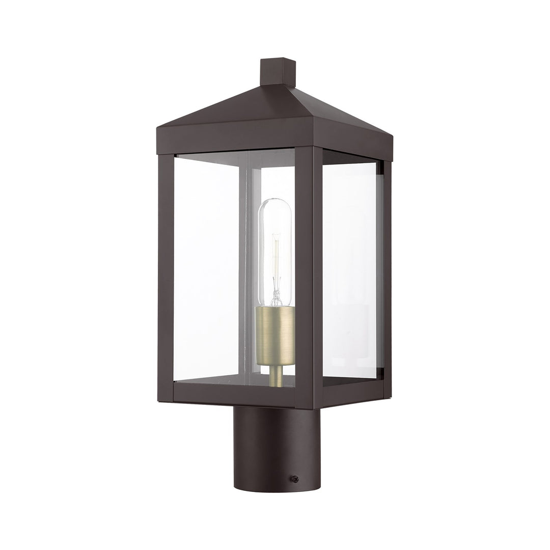 1 Light Bronze Outdoor Post Top Lantern
