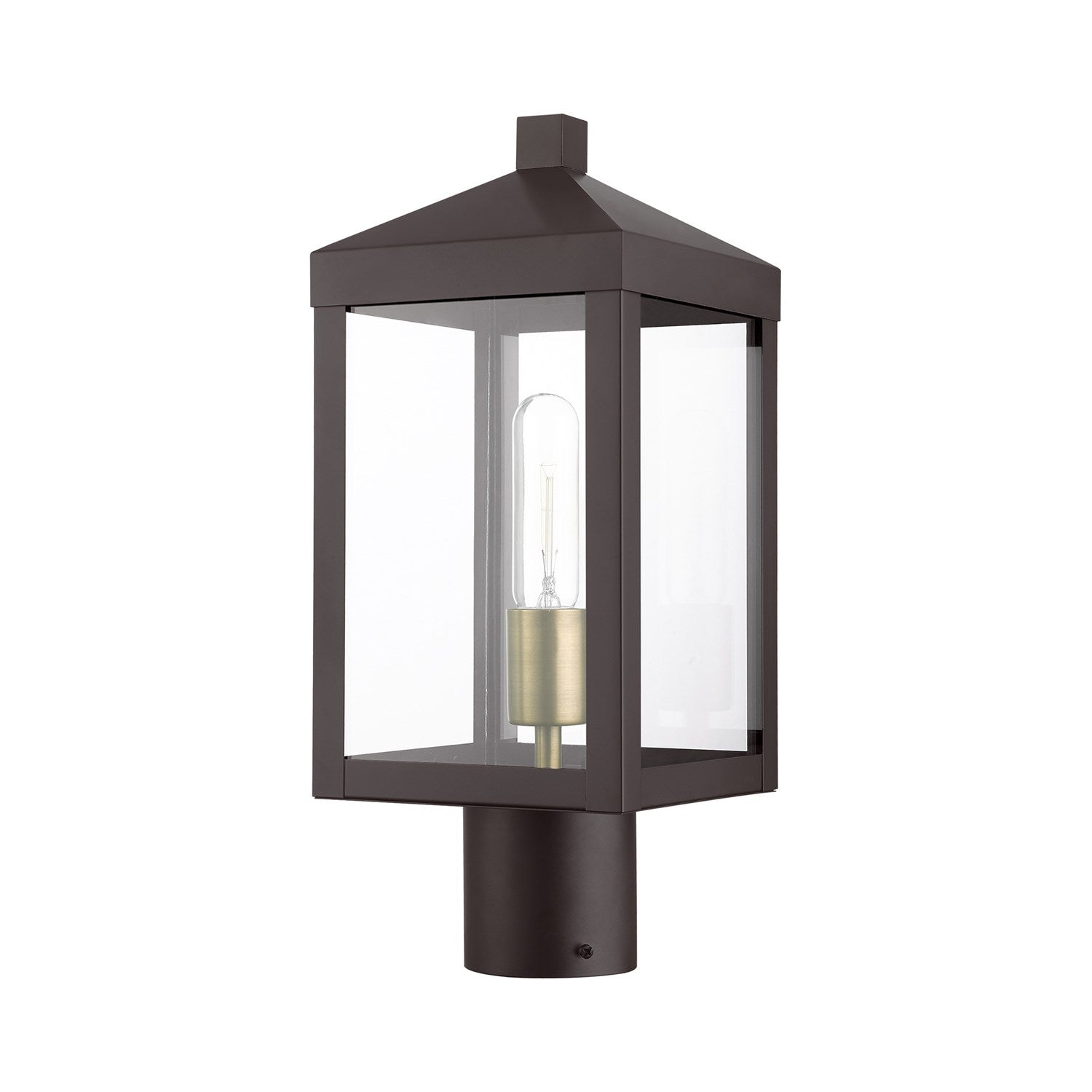 1 Light Bronze Outdoor Post Top Lantern