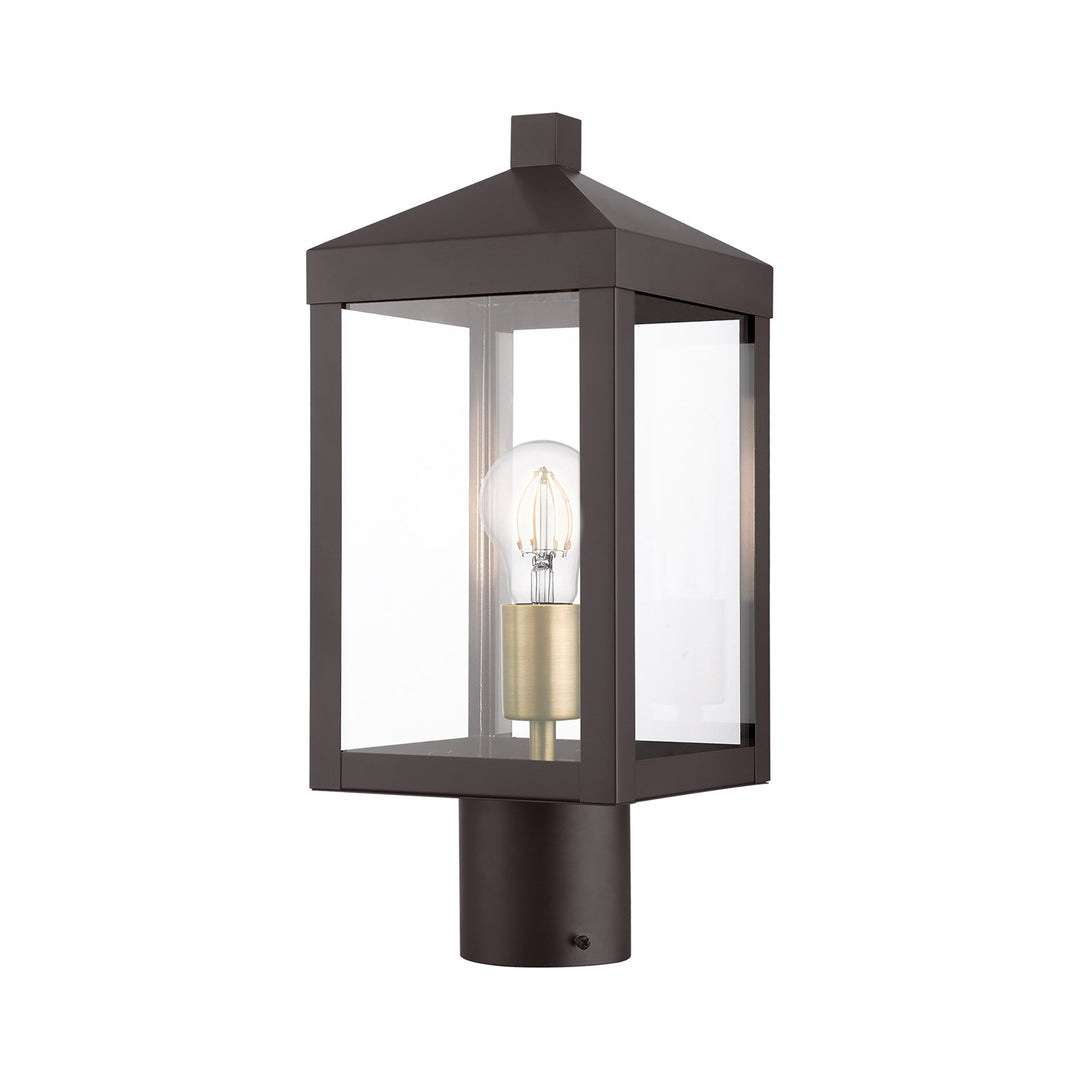 1 Light Bronze Outdoor Post Top Lantern