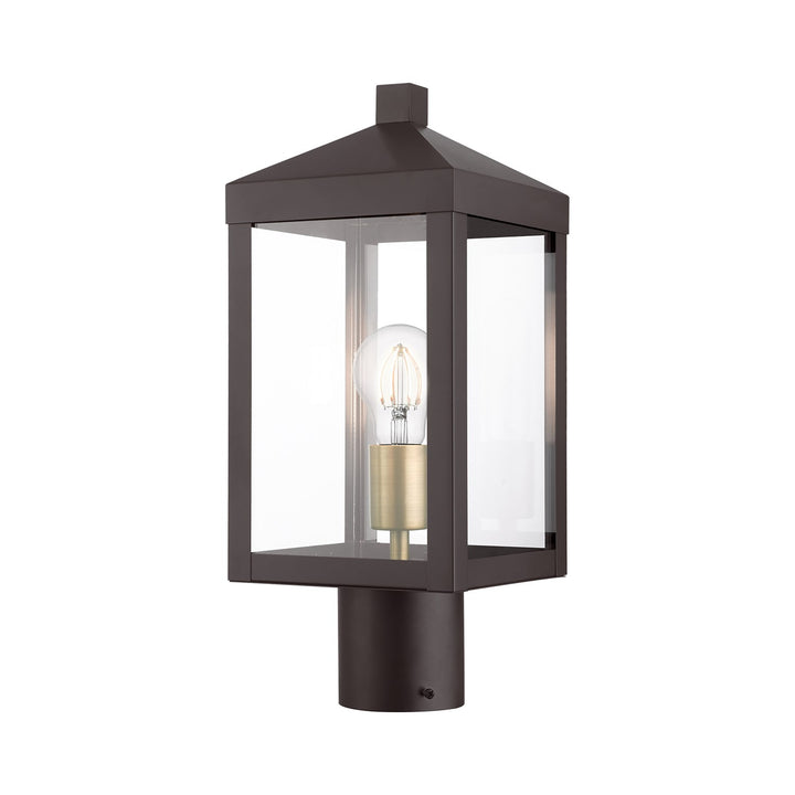 1 Light Bronze Outdoor Post Top Lantern