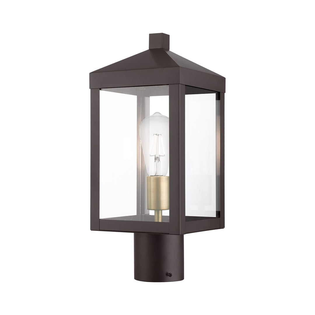 1 Light Bronze Outdoor Post Top Lantern