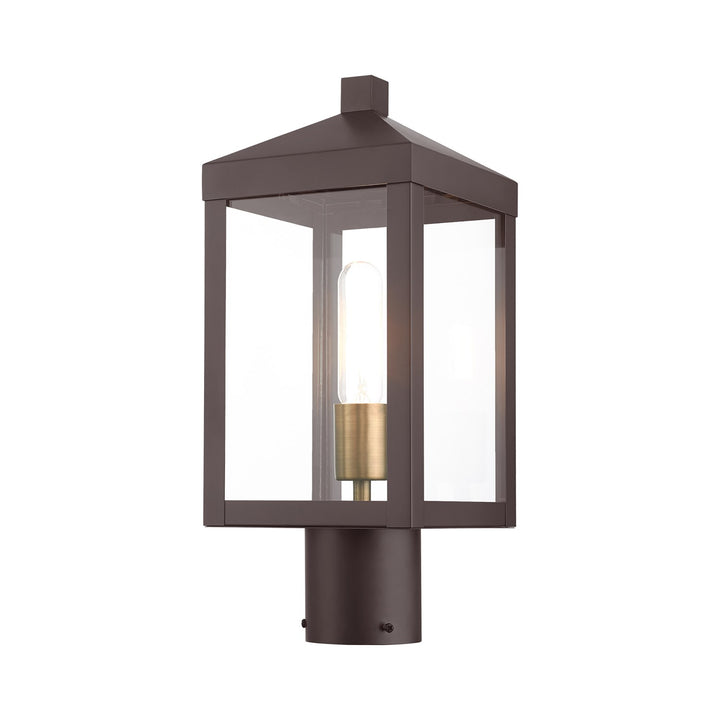 1 Light Bronze Outdoor Post Top Lantern