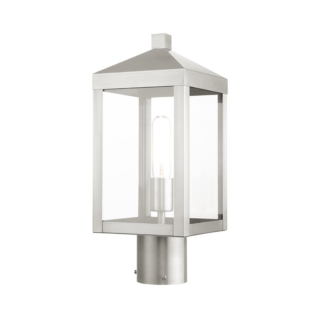 1 Light Brushed Nickel Outdoor Post Top Lantern by Livex Lighting